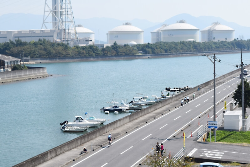 川沿いのサイクリングコース